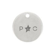 6mm 925 Sterling Silver round charm with your logo or brand x100|raw }}
