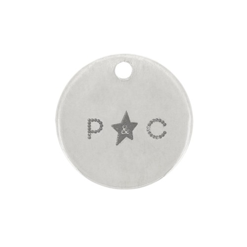 6mm 925 Sterling Silver round charm with your logo or brand x100