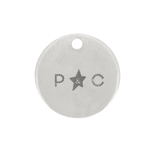 6mm 925 Sterling Silver round charm with your logo or brand x100