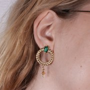 25mm Stainless steel 316L Braided crown earstuds for 8x6mm cabochon - GOLD Tone x1