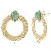 25mm Stainless steel 316L Braided crown earstuds for 8x6mm cabochon - GOLD Tone x1