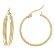 28 mm Creoles for bead weaving - 304 Gold stainless steel x2