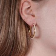 29mm 316L Stainless Steel Bead Weaving Hoop earrings - Gold Tone x2