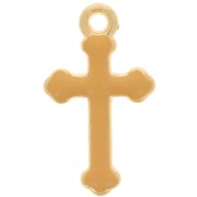 19x11mm epoxy resin Cross Charm - Fine Gold plated - Ochre x1|raw }}