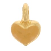 7x5mm Mini heart charm in epoxy resin - Gold plated - Ochre x1