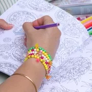 7x5mm Mini heart charm in epoxy resin - Gold plated - Neon orange x1