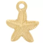 15x12mm Starfish Charm - Fine Gold plated x1