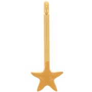28x10mm bar Pendant with star and epoxy resin - Fine Gold plated - Ochre x1