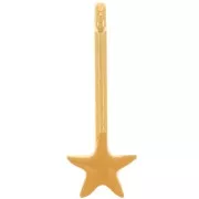 28x10mm bar Pendant with star and epoxy resin - Fine Gold plated - Ochre x1