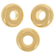 7.5mm Smooth rondelle beads - Fine Gold-plated x5