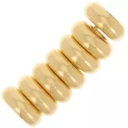 7.5mm Smooth rondelle beads - Fine Gold-plated x5
