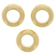 5mm large hole Round beads - Fine Gold plated x5|raw }}