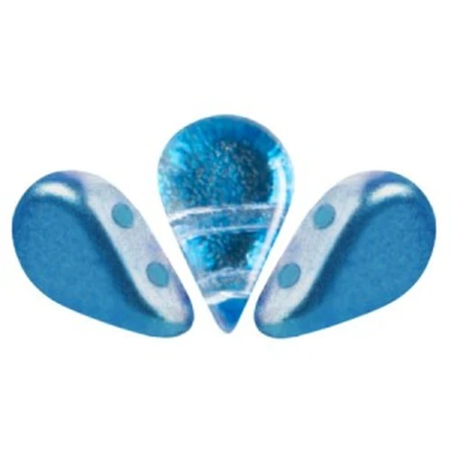 5x8mm Amos® Glass beads by Puca® - Ice Slushy Blue Raspberry x10g