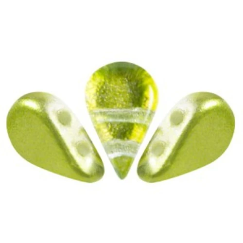 5x8mm Amos® Glass beads by Puca® - Ice Slushy Lime x10g