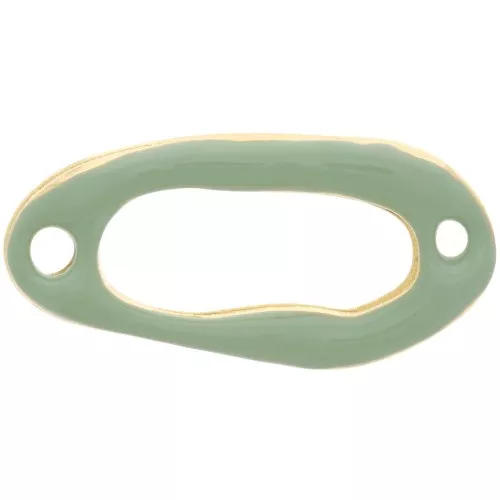 24x12mm Oval hollowed out spacer & epoxy resin - Fine gold Plated - Mint x1