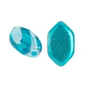 7x4mm Glass beads Paros® by Puca® - Ice Slushy Blue Curacao x10g