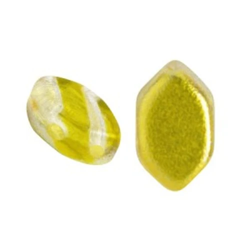 7x4mm Glass beads Paros® by Puca® - Ice Slushy Pineapple x10g