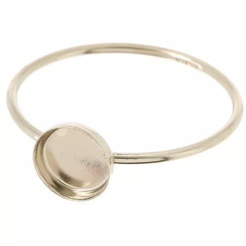 Fine ring with setting for 6mm cabochon - Size 57 - Gold filled x1