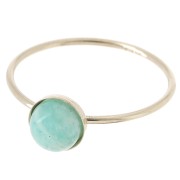 Fine ring with setting for 6mm cabochon - Size 57 - Gold filled x1