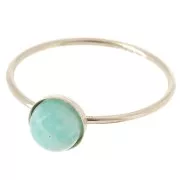 Fine ring with setting for 6mm cabochon - Size 57 - Gold filled x1