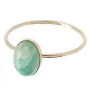 Fine ring with setting for 8x6mm cabochon - Size 54 - Gold filled x1