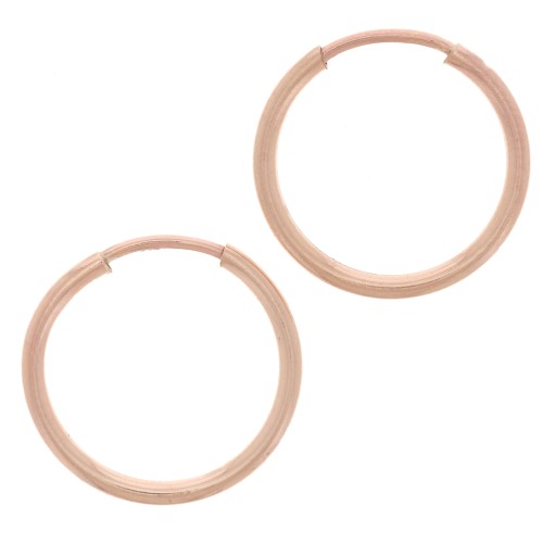 14mm Mini hoop earrings - Rose Gold filled x2