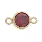 Red - 4.5mm round spacer with zirconium oxide - Gold filled - Garnet x1 4.5mm round spacer with zirconium oxide - Gold filled - Garnet x1