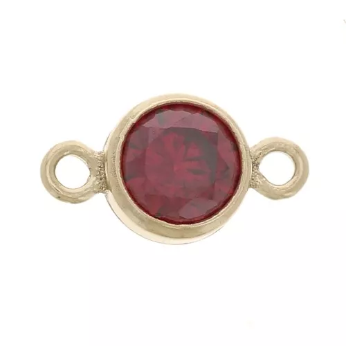 4.5mm round spacer with zirconium oxide - Gold filled - Garnet x1