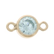 4.5mm round spacer with zirconium oxide - Gold filled - Aquamarine x1|raw }}