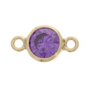 4.5mm round spacer with zirconium oxide - Gold filled - Amethyst x1