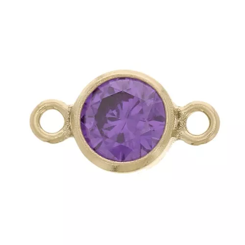 4.5mm round spacer with zirconium oxide - Gold filled - Amethyst x1