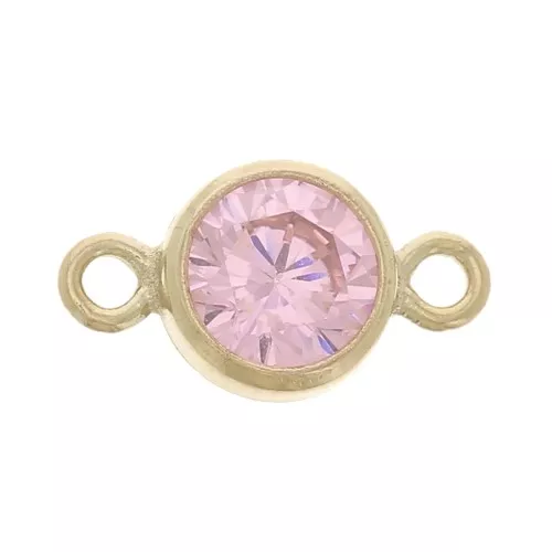 4.5mm round spacer with zirconium oxide - Gold filled - Pink x1