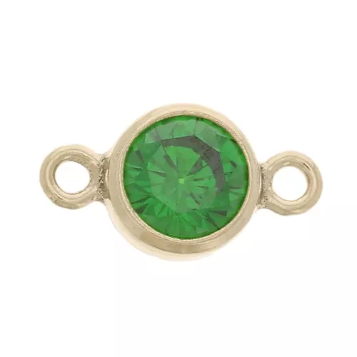 4.5mm round spacer with zirconium oxide - Gold filled - Green x1