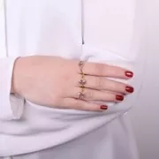 Rectangle gemstone ring - Size 52 - Fine Gold Plated - Amethyst x1