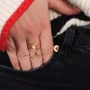 316L stainless steel 2-ring open ring - Size 61 x1