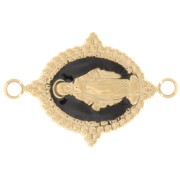 21x13mm 316L Gold stainless steel Oval spacer - Virgin pattern - Black x1|raw }}