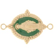 21x13mm 316L Gold stainless steel Oval spacer - Virgin pattern - Green x1|raw }}