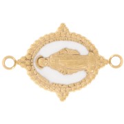 21x13mm 316L Gold stainless steel Oval spacer - Virgin pattern - White x1|raw }}