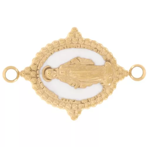21x13mm 316L Gold stainless steel Oval spacer - Virgin pattern - White x1