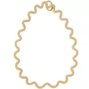 41x31mm Stainless Steel 316L Pendant drop wavy - Gold Tone x1