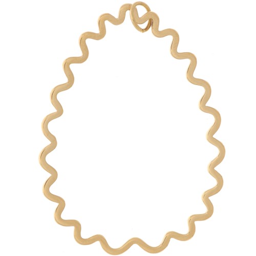 41x31mm Stainless Steel 316L Pendant drop wavy - Gold Tone x1