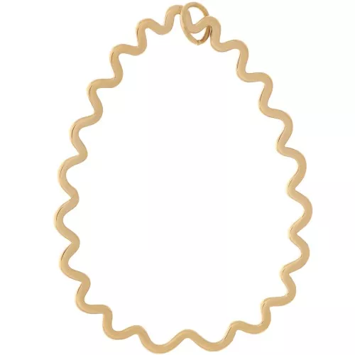 41x31mm Stainless Steel 316L Pendant drop wavy - Gold Tone x1