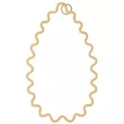 51x31mm Stainless Steel 316L Pendant drop wavy - Gold Tone x1