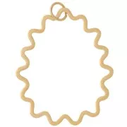 31x25mm Stainless Steel 316L Pendant drop wavy - Gold Tone x1