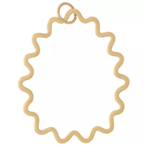 31x25mm Stainless Steel 316L Pendant drop wavy - Gold Tone x1