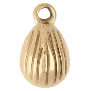 10x6mm teardrop charm with faceted glass - Gold-plated 304 stainless steel - Red x1