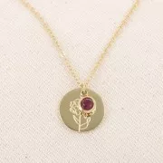 Birthstone charm zirconium oxide Janvier 6mm Stainless steel 304L Gold Siam