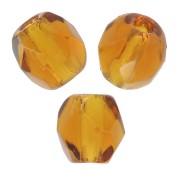 Fire Polished faceted round beads 3mm Topaz  x50