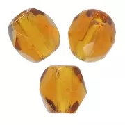 Fire Polished faceted round beads 3mm Topaz  x50