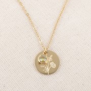 Charm birthstone zirconium oxide 6mm November Stainless steel 304L Gold Topaz